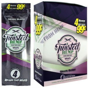 Twisted Hemp Wraps Grape Burst 15 Pouches of 4