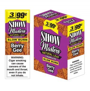 Show Masters Natural Leaf Cigars Berry Gee 15 Packs of 3