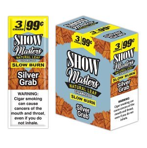 Show Masters Natural Leaf Cigars Silver Grab 15 Packs of 3