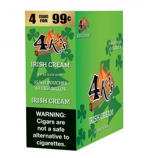 4 Kings Cigars Irish Cream 15 Pouches of 4