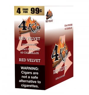 4 Kings Cigars Red Velvet 15 Pouches of 4