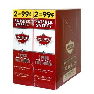 Swisher Sweets Cigarillos Foil Regular 30 Pouches of 2