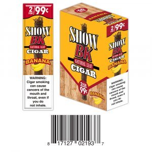 Show Masters Natural Leaf Cigars Banana 15 Packs of 3