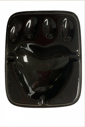 Panter Print Ceramic Cigar Ashtray Black