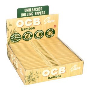 OCB Bamboo Cigarette Papers Slim Plus Tips 24/20 Ct. Box