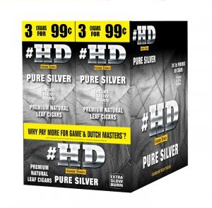 Good Times #HD Cigarillos Pure Silver 30 Packs of 3