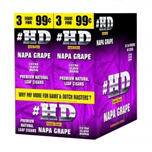 Good Times #HD Cigarillos Napa Grape 30 Packs of 3