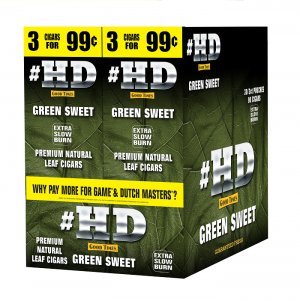 Good Times #HD Cigarillos Green Sweet 30 Packs of 3