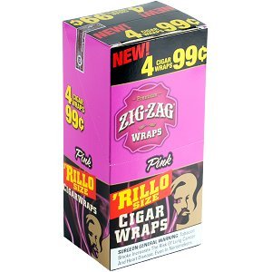 Zig Zag Rillo Wraps Pink 4 for 0.99