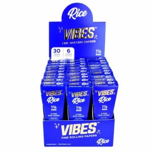 VIBES Rice Cones Rolling Paper- 1 1/4 30 Pc