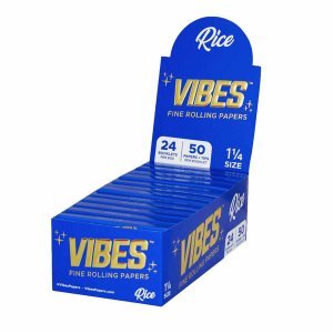 VIBES Rice Rolling Papers 1 1/4 w/ Filters / 24pc Display