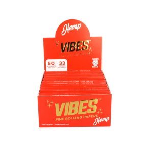 VIBES Hemp Rolling Papers Kingsize Slim / 50pc Display