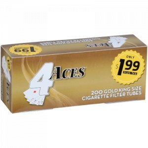 4 Aces Cigarette Filter Tubes King Size Gold 5/200 Ct. Boxes