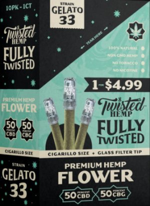 Twisted Wraps Hemp Flower Blunts (10Pk) - GELATO