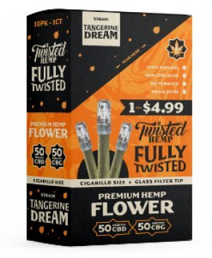 Twisted Wraps Hemp Flower Blunts (10Pk) - Tangerine Dream