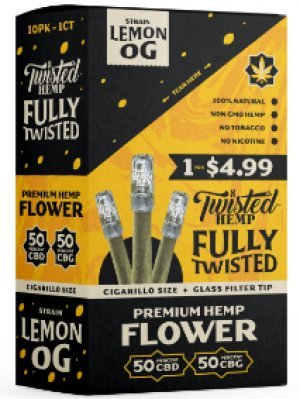 Twisted Wraps Hemp Flower Blunts (10Pk) Lemon OG