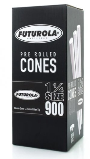 Futurola Cones Classic White Non-Printed Tip 1 1/4 Size 900 Ct