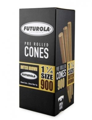 Futurola Cones 1 1/4 Dutch Brown 900 Ct