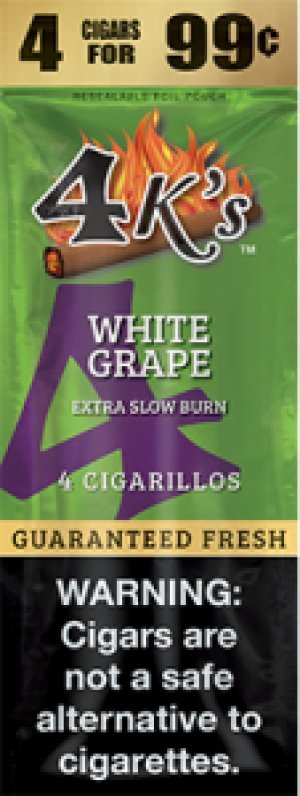 4 Kings Cigars White Grape 15 Pouches of 4