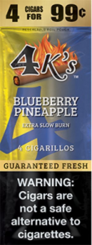 4 Kings Cigars Blueberry Pineapple 15 Pouches of 4