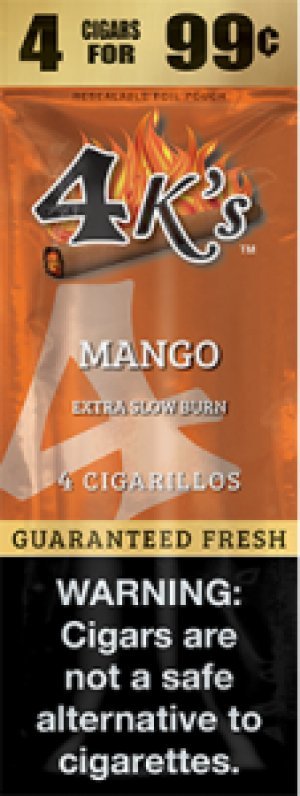 4 Kings Cigars Mango 15 Pouches of 4