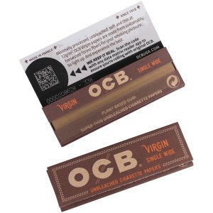 OCB Unbleached Rolling Papers Virgin Single Wide 24/50 Ct.