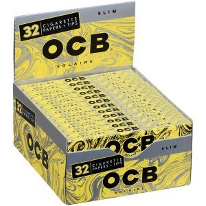 OCB Rolling Papers Organic Solaire king Slim/Tips 24/32 Ct. Box