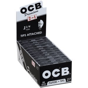 OCB Rolling Papers Premium 1 ¼ Plus Tips 24/50 Ct. Box