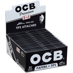 OCB Cigars Papers Premium King Size Slim Plus Tips 24/32 Ct. Box