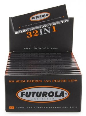 Futurola King Size Slim Rolling Papers + Tips - 26ct