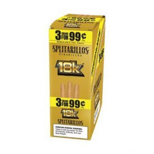 Splitarillos Cigarillos 18K Gold 30 Pouches of 3