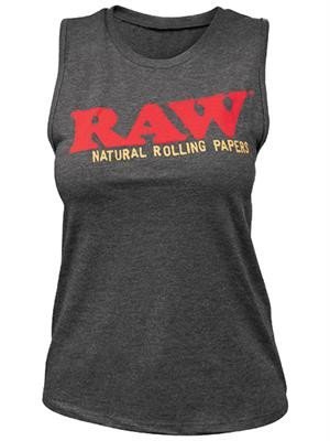 RAW Ladies Dark Gray Heather Muscle Tank