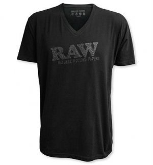 RAWLife Sparkle Black Logo V Neck Shirt