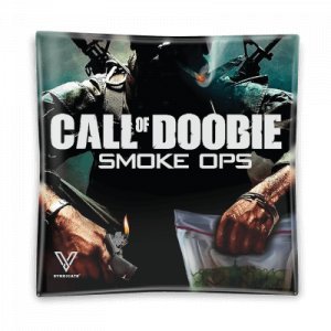 V Syndicate Call Of Doobie Glass Ashtray 4.5"x4.5"