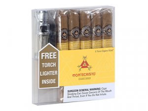 Montecristo Cigar Classic With Torch Lighter 5 Ct. Box