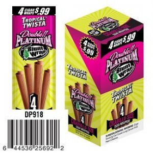 Double Platinum Blunt Wraps Tropical Twista 15/4 Ct