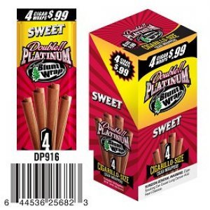 Double Platinum Blunt Wraps Sweet 15/4 Ct