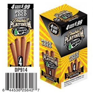 Double Platinum Blunt Wraps Polo Loco 15/4 Ct