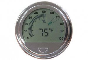 Round Digital Analog Hygrom. (Chrome)