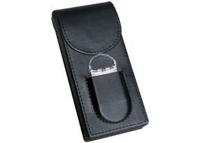 3 Cigar Leather Case w/ Cutter (Black)