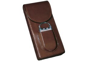 3 Cigar Leather Case w/ Cutter (Brown)