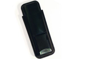 Cigar Leather Case w/ Cutter (Black)